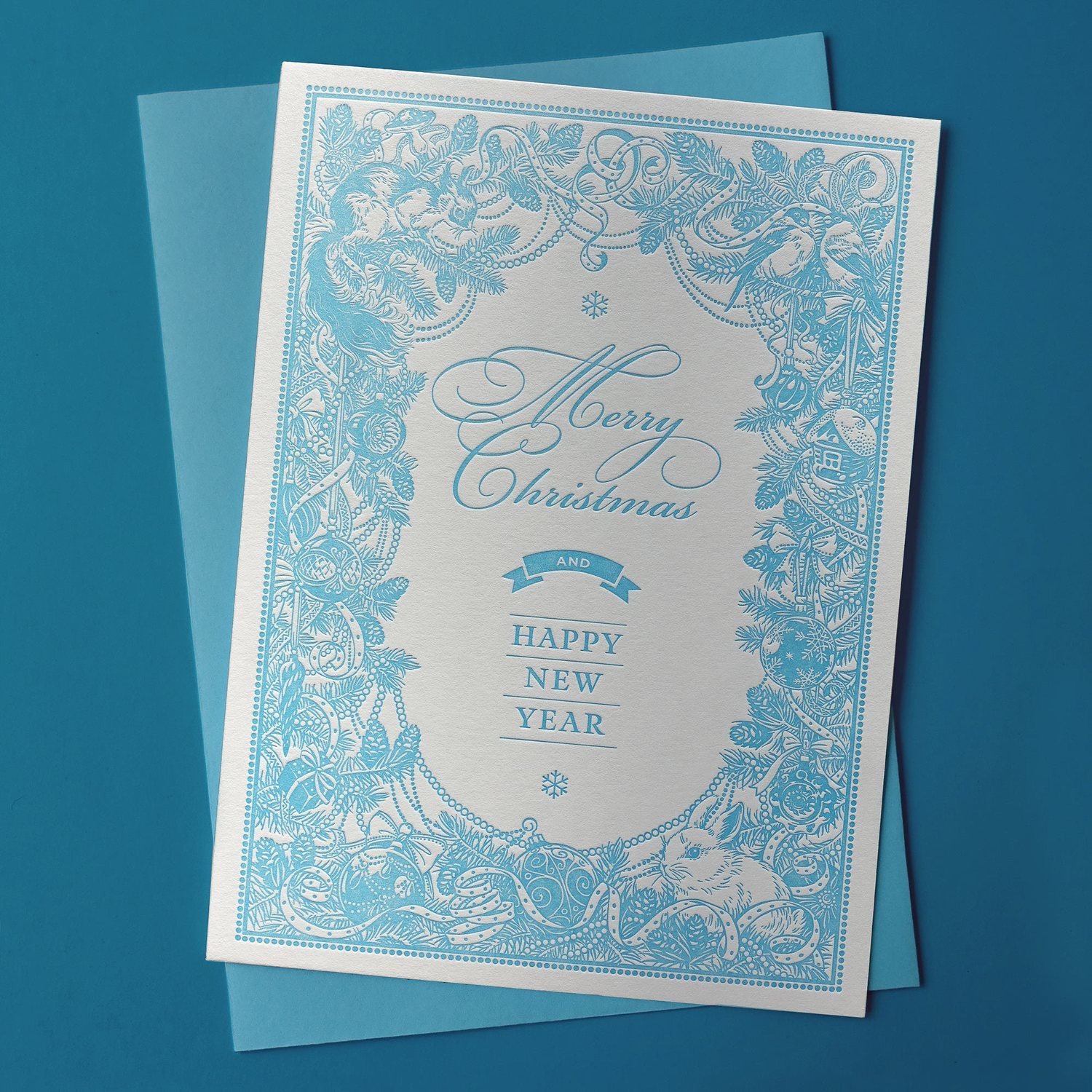 Letterpress card &quot;Merry Christmas &amp; Happy New Year&quot;