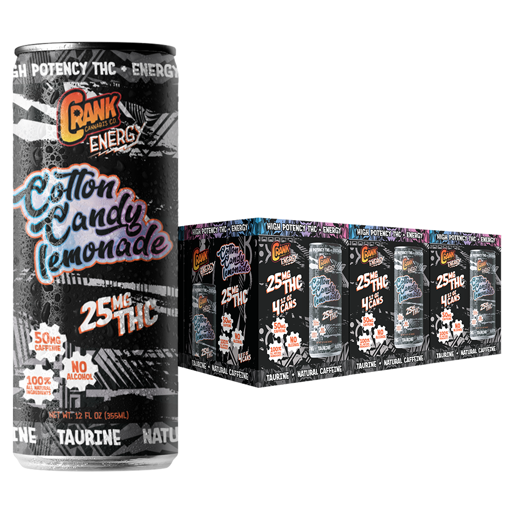 Crank Cannabis – High Potency THC Energy Drink – 25mg Delta 9 THC – Cotton Candy Lemonade