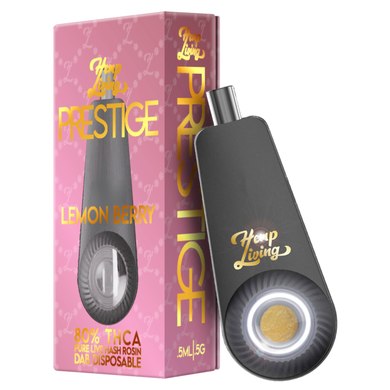 Hemp Living – PRESTIGE Dab Disposable – 0.5g THCA Pure Live Hash Rosin – Lemon Berry