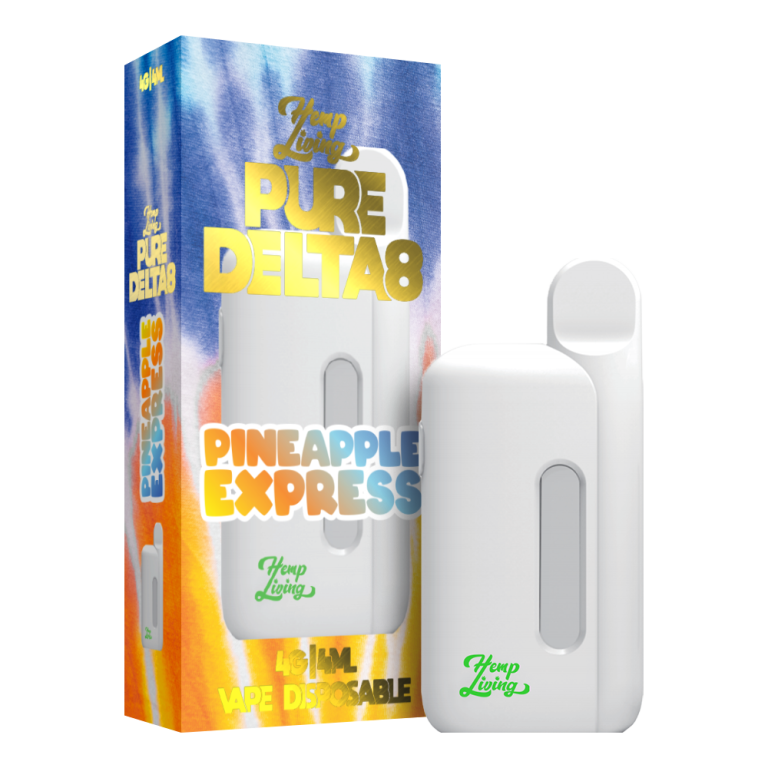 Hemp Living – PURE Delta 8 Vape Disposable – 4000mg Delta 8 THC – Pineapple Express