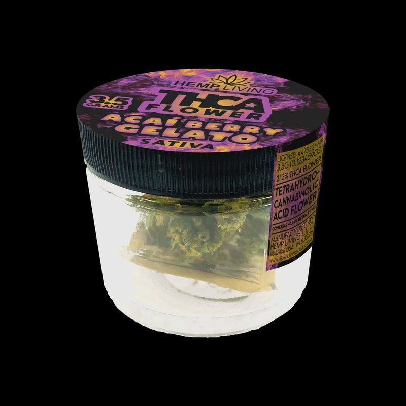 Hemp Living – THCA Flower 3.5g Jar Acai Berry Gelato