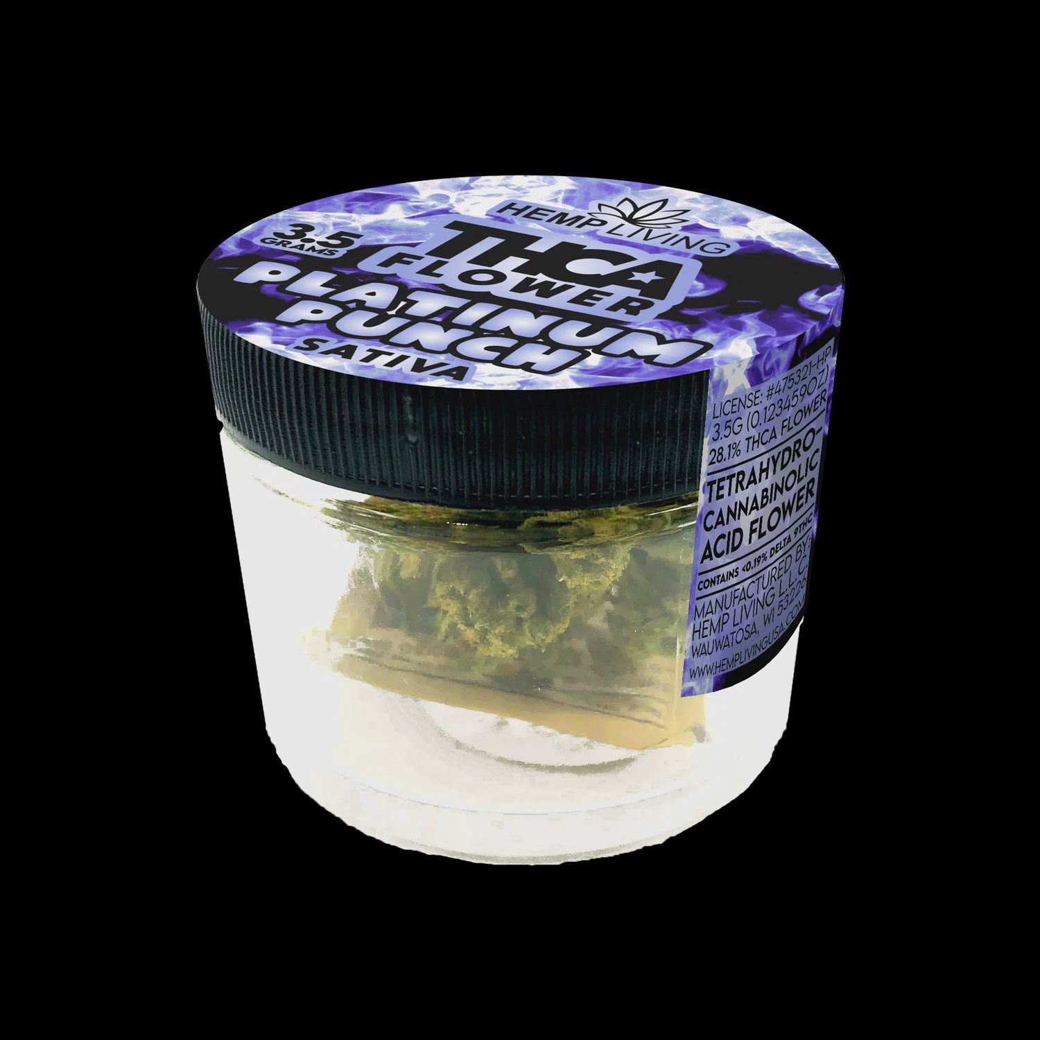 Hemp Living – THCA Flower 3.5g Jar – Platinum Punch
