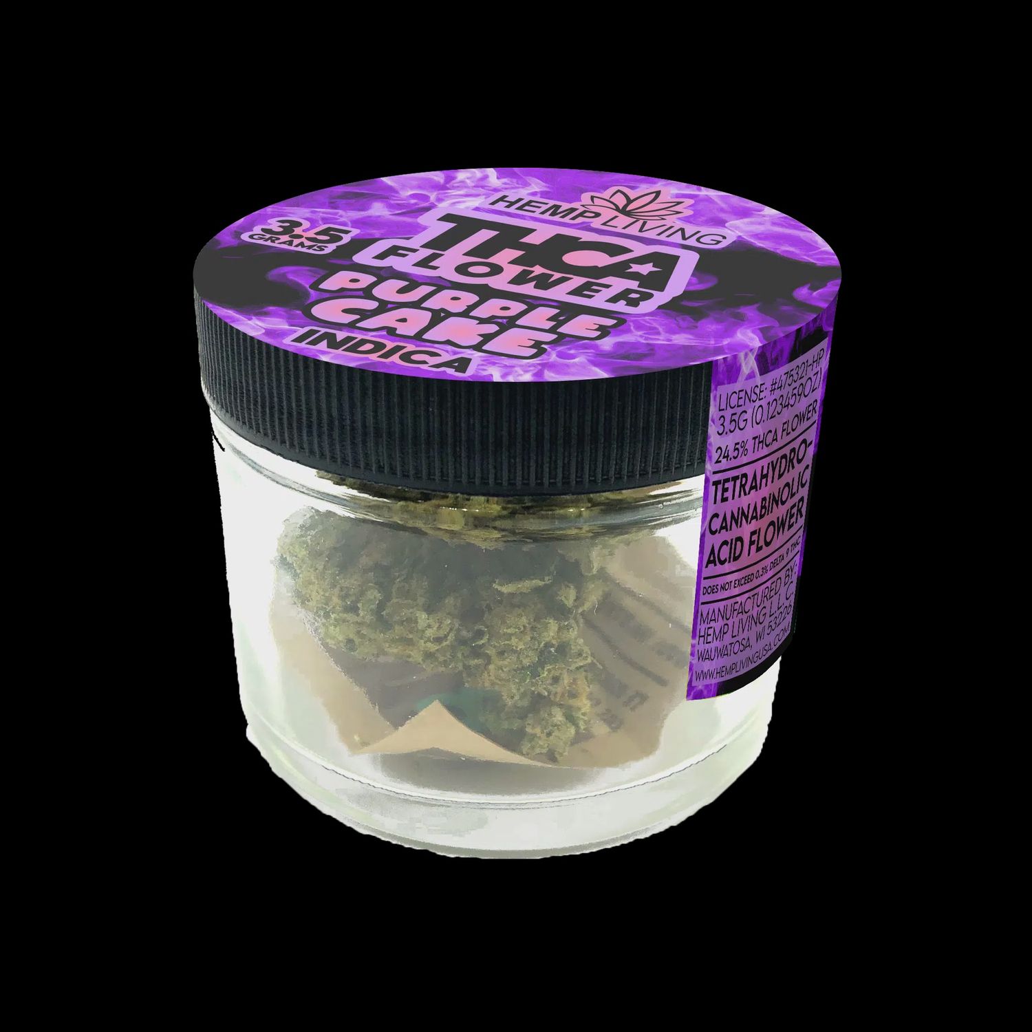 Hemp Living – THCA Flower 3.5g Jar – Purple Cake
