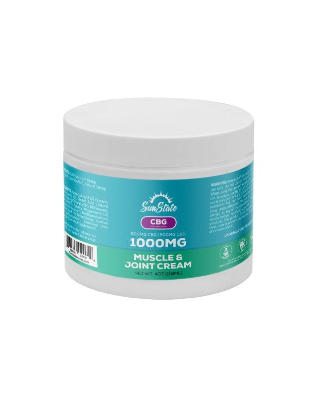 CBG/CBD Full Spectrum Muscle and Joint Cream 4oz 1000mg