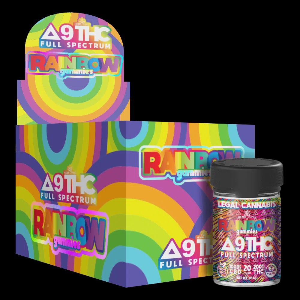 Hemp Living – Delta 9 Full Spectrum CBD Gummies 1,000Mg Rainbow