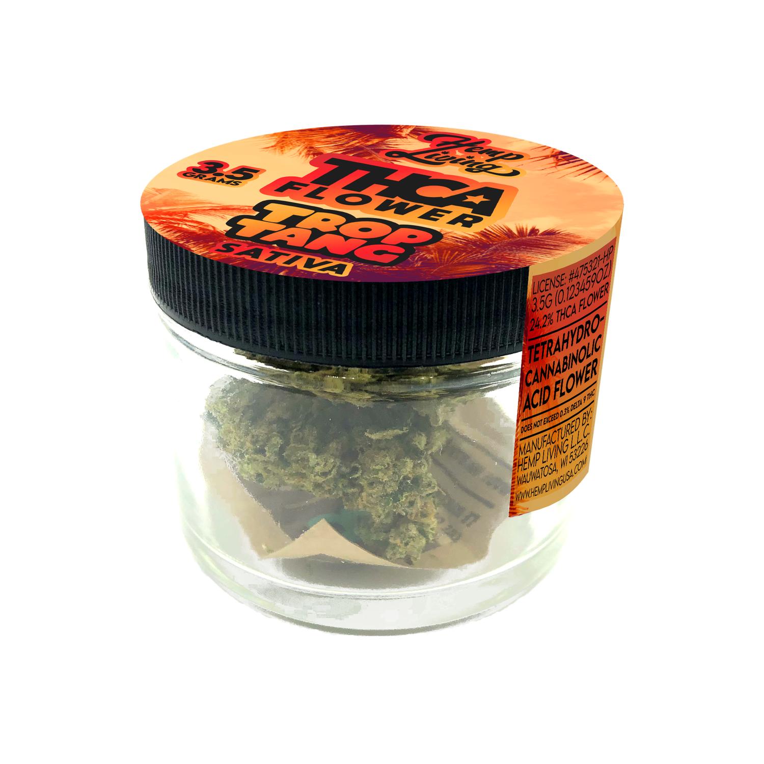 Hemp Living – THCA Flower 3.5g Jar – Trop Tang