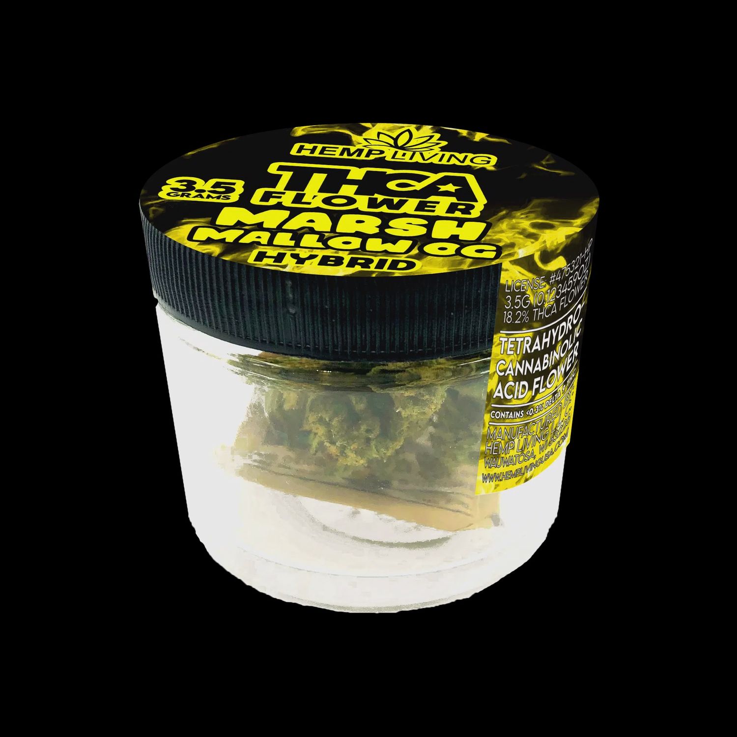 Hemp Living – THCA Flower 3.5g Jar – Marshmallow Og