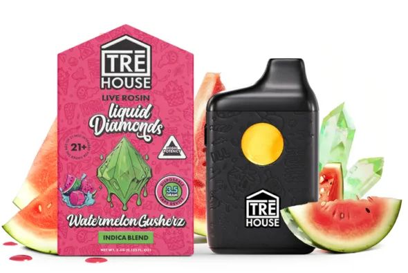 Watermelon Gusherz – Live Rosin Liquid Diamonds Indica THC Vape Pen – 3.5g
