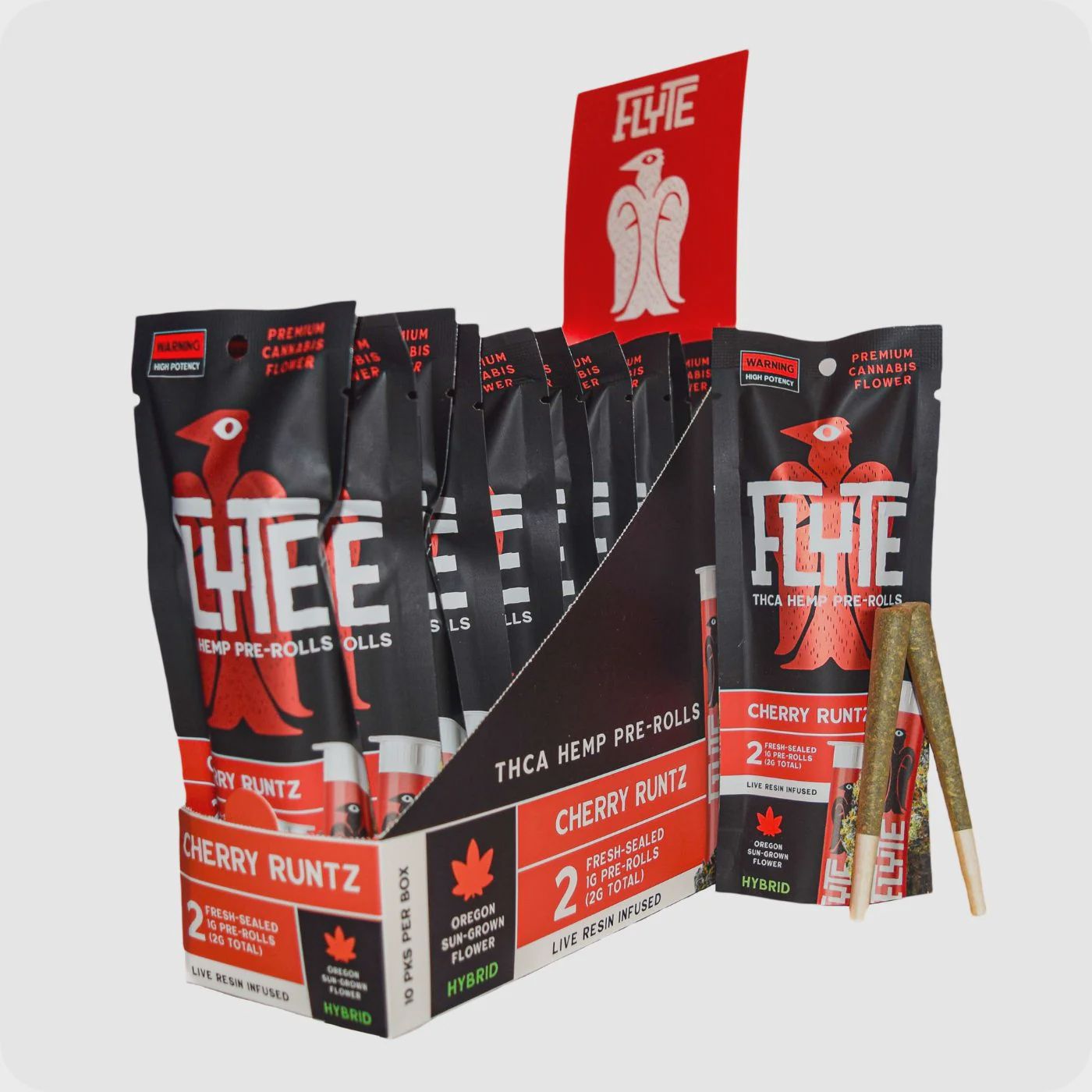 Flyte THCA Hemp Pre Rolls (2 PC) ( 2 Gram ) Cherry Runtz
