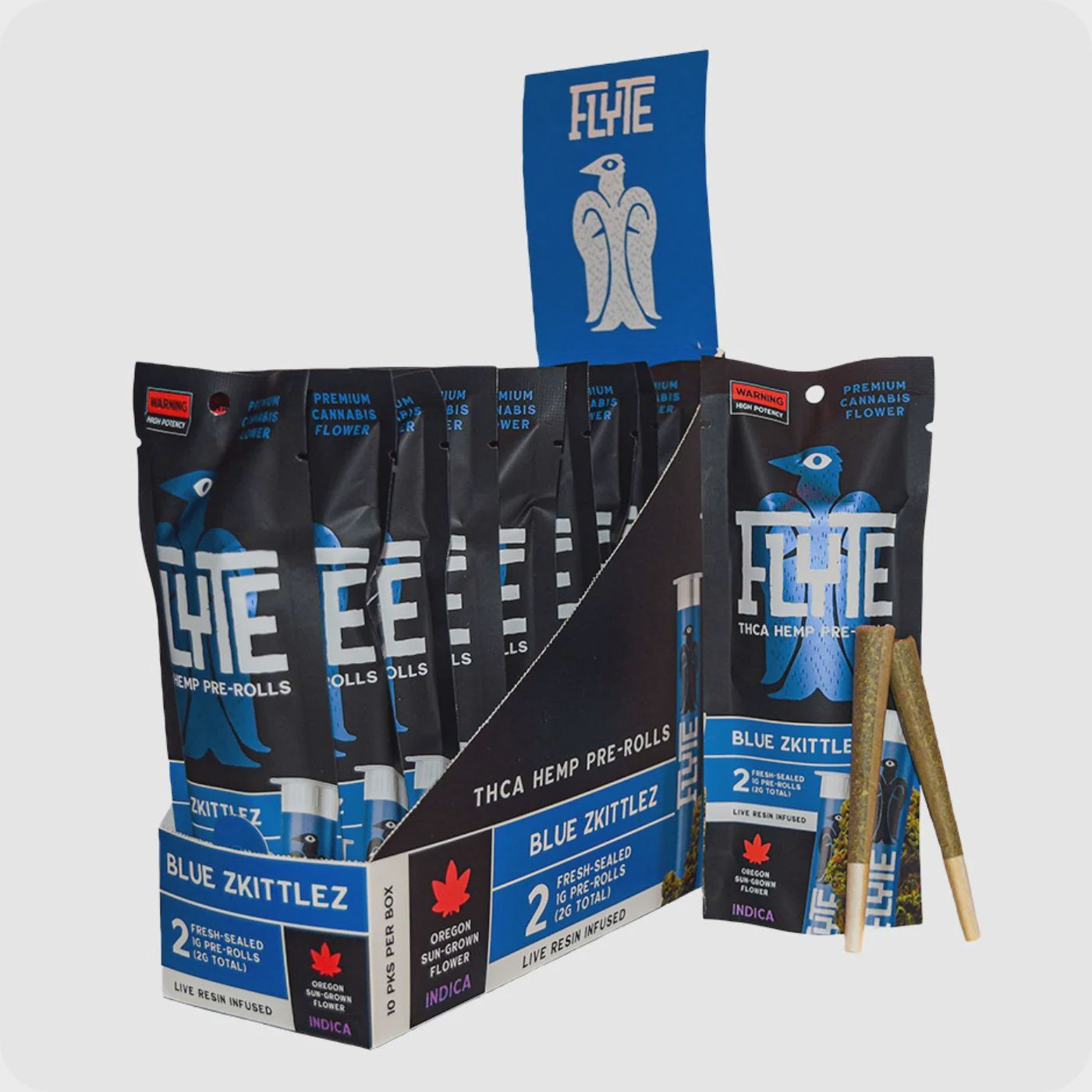 Flyte THCA Hemp Pre Rolls (2 PC) ( 2 Gram ) Blue Zkittlez