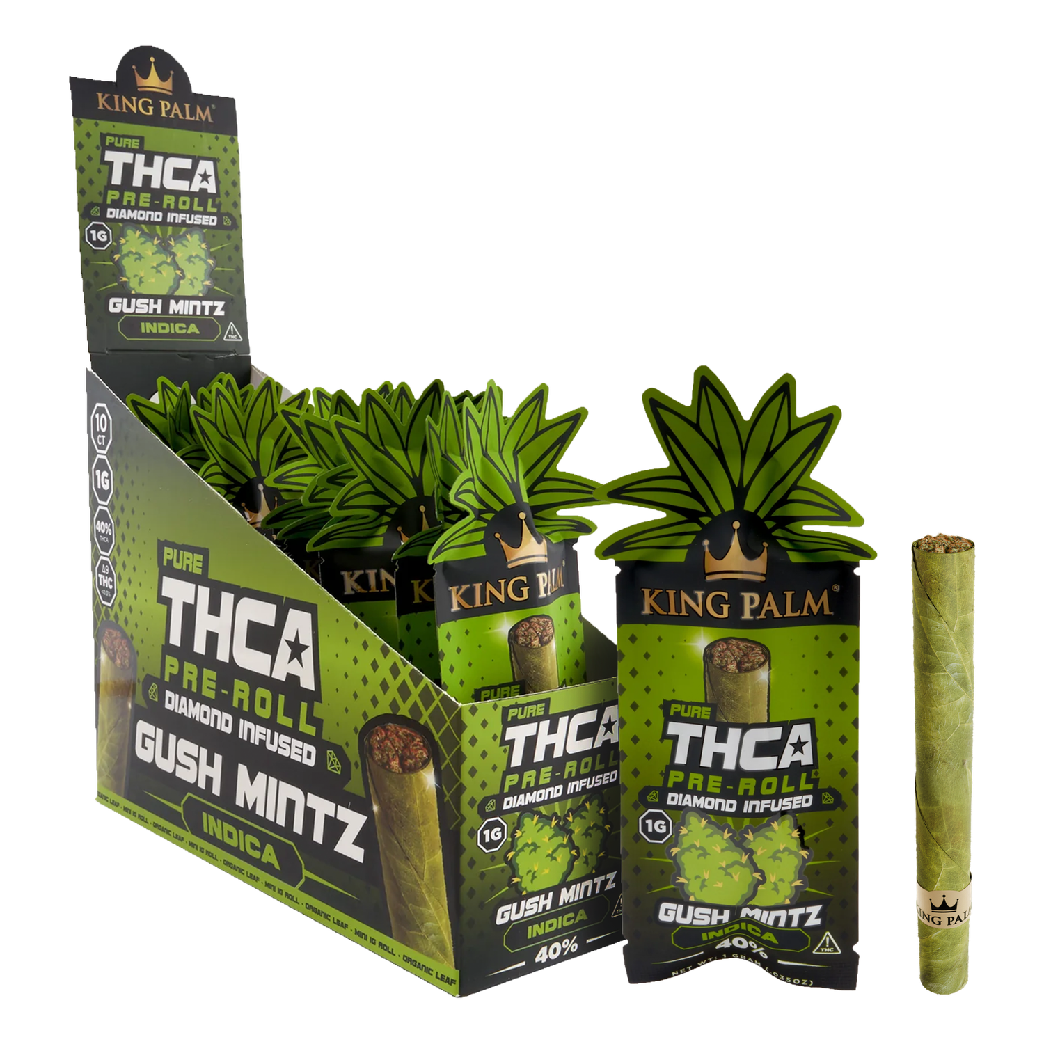 King Palm – 1g Diamond-Infused THCA Pre-rolls Gush Mintz