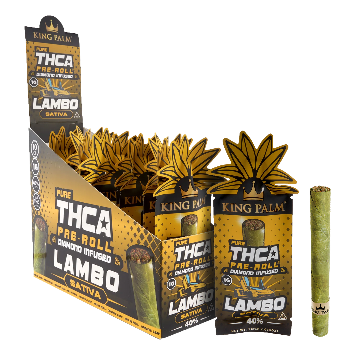 King Palm – 1g Diamond-Infused THCA Pre-rolls Lambo