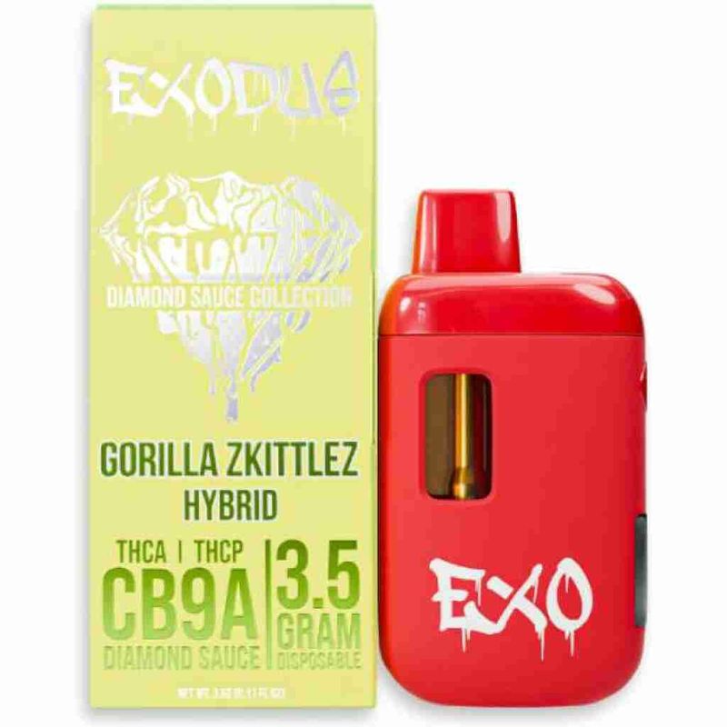 Exodus Diamond Sauce Collection CB9A + THCA Disposable | Gorilla Zkittlez – 3.5g
