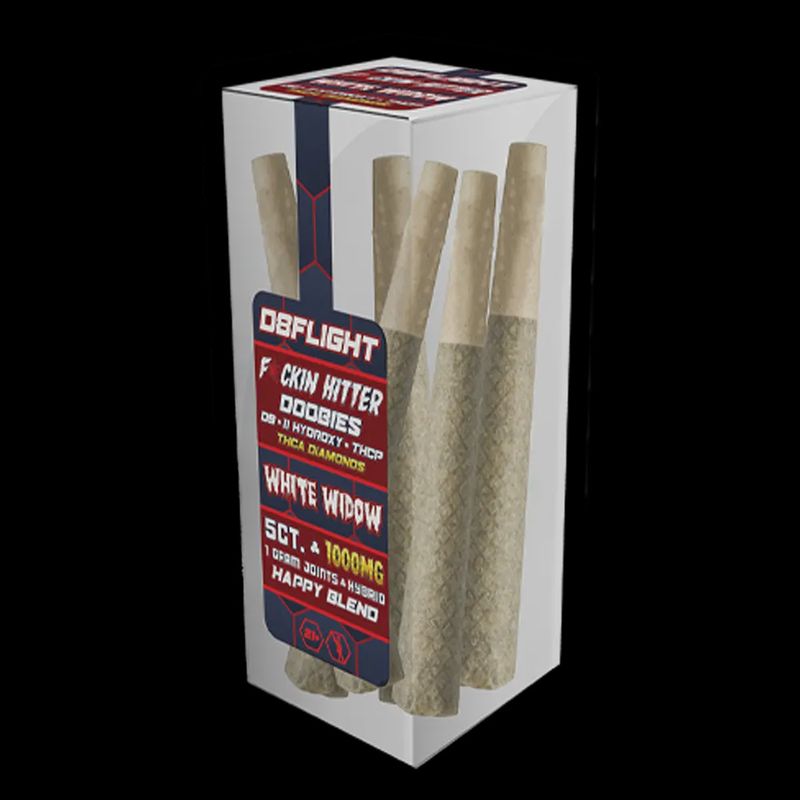D8FLIGHT DOOBIES D9.11HYDROXY + THCP + THCA DIAMONDS 1GM JOINTS 5CT/ JAR WHITE WIDOW