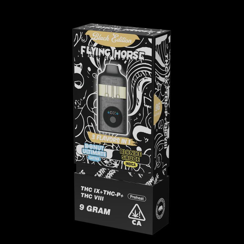 Flying Horse Stoner Blend Black Edition Disposable 9g Donut Ultimate+Blonde Sauce