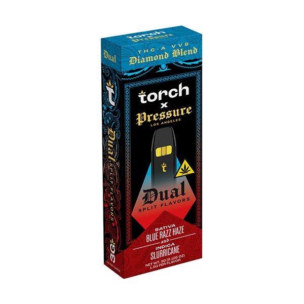 Torch x Pressure Dual Flavor Disposable | 3g Blue Razz Haze X Slurricane