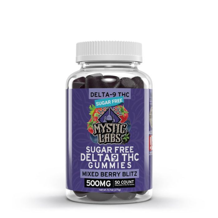 Mystic Labs 50ct Sugar Free Delta 9 Gummies Mixed Berry Blitz