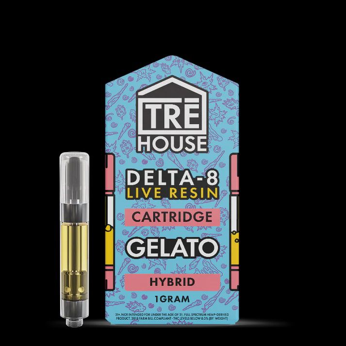 Live Resin Delta 8 Cartridge – Gelato – Hybrid 1g