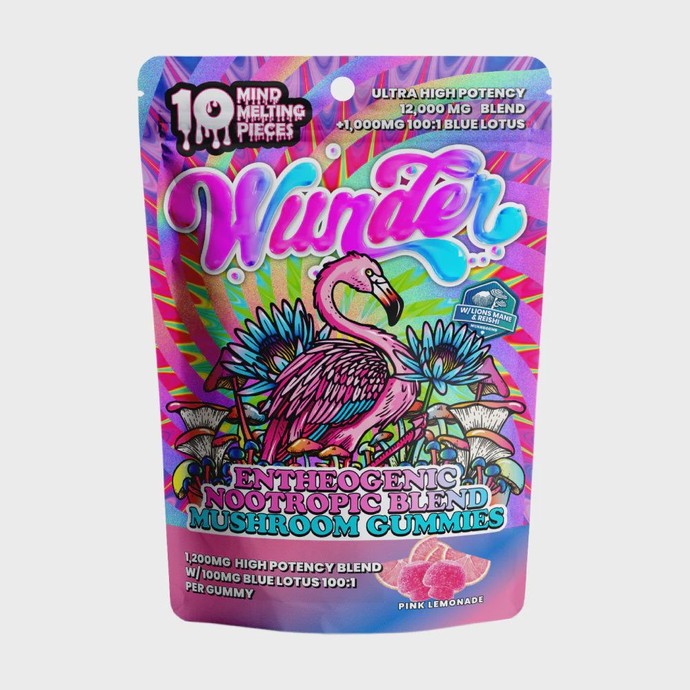 Wunder - High Potency Entheogenic + Blue Lotus | Pink Lemonade Mushroom Gummies