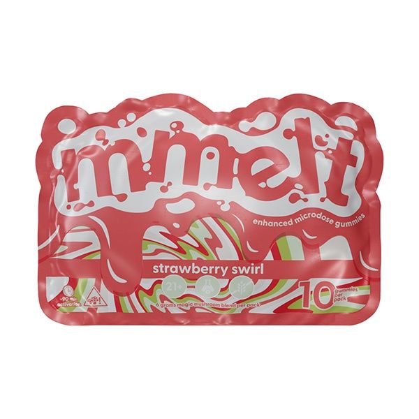 Mmelt Mushroom Gummies by Cali Extrax | 10 Count Strawbeery Swirl