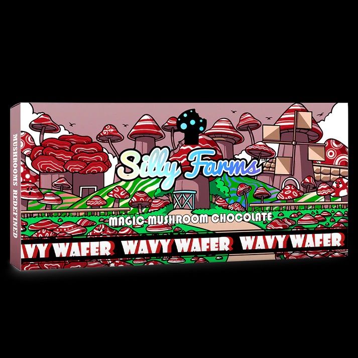 Silly Farms Magic Mushroom Chocolate Bar Wavy Wafer