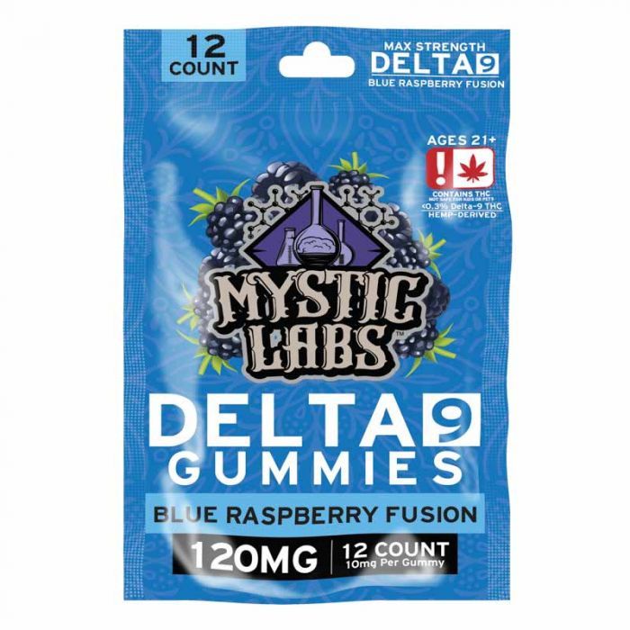 Mystic Labs 12ct Delta 9 Gummies Blue Raspberry Fusion