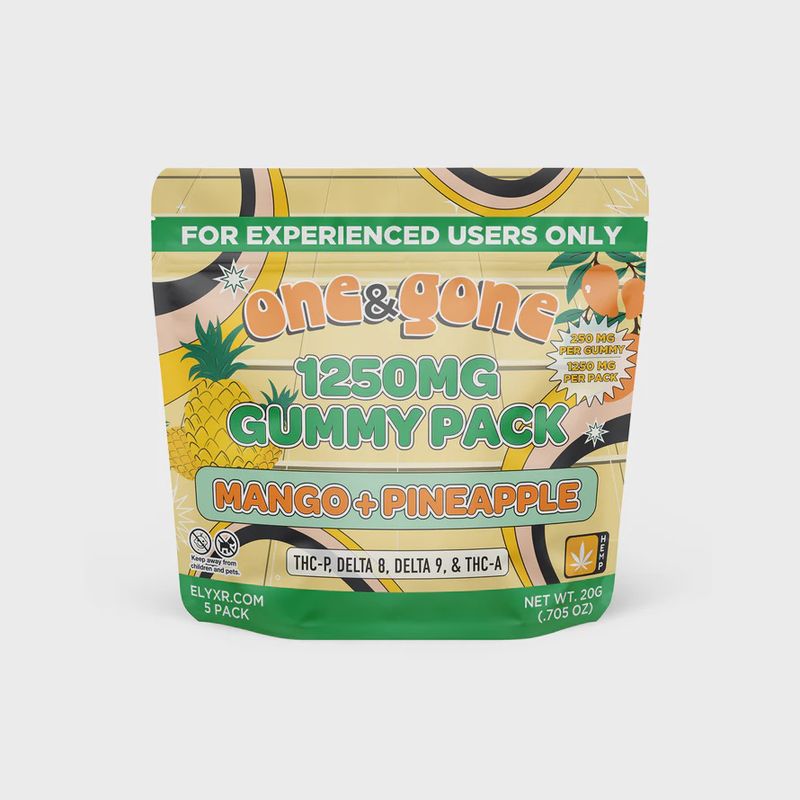 ELYXR One &amp; Gone Gummies (THC-P, Delta 8, Delta 9, &amp; THC-A) 1250mg