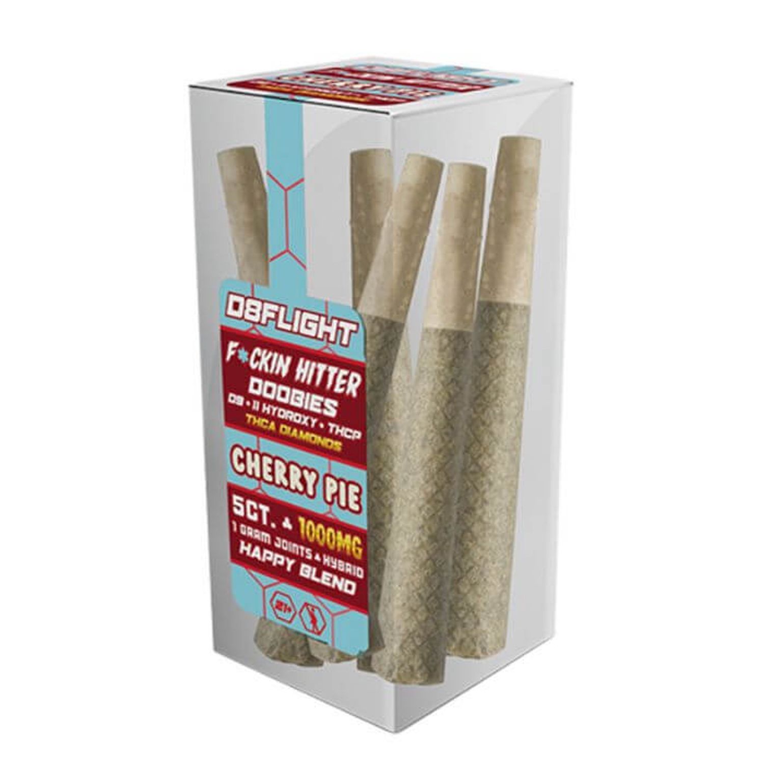 D8FLIGHT DOOBIES D9.11HYDROXY + THCP + THCA DIAMONDS 1GM JOINTS 5CT/ JAR CHERRY PIE