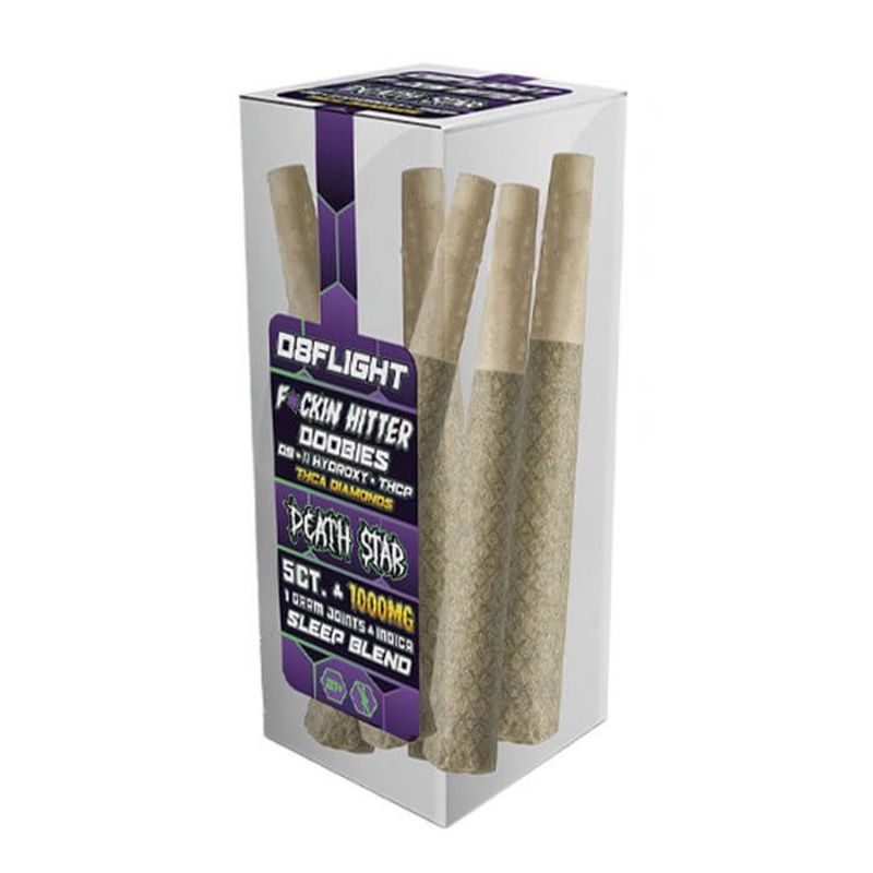 D8FLIGHT DOOBIES D9.11HYDROXY + THCP + THCA DIAMONDS 1GM JOINTS 5CT/ JAR DEATH STAR