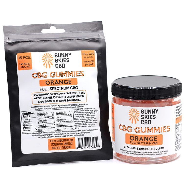Sunny Skies 25mg Full-Spectrum CBG Gummies