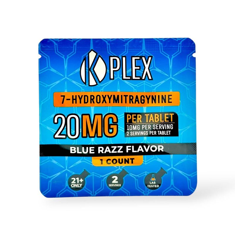 K Plex 7-OH Chewable Tablets Blue Razz 20mg Per Tablet