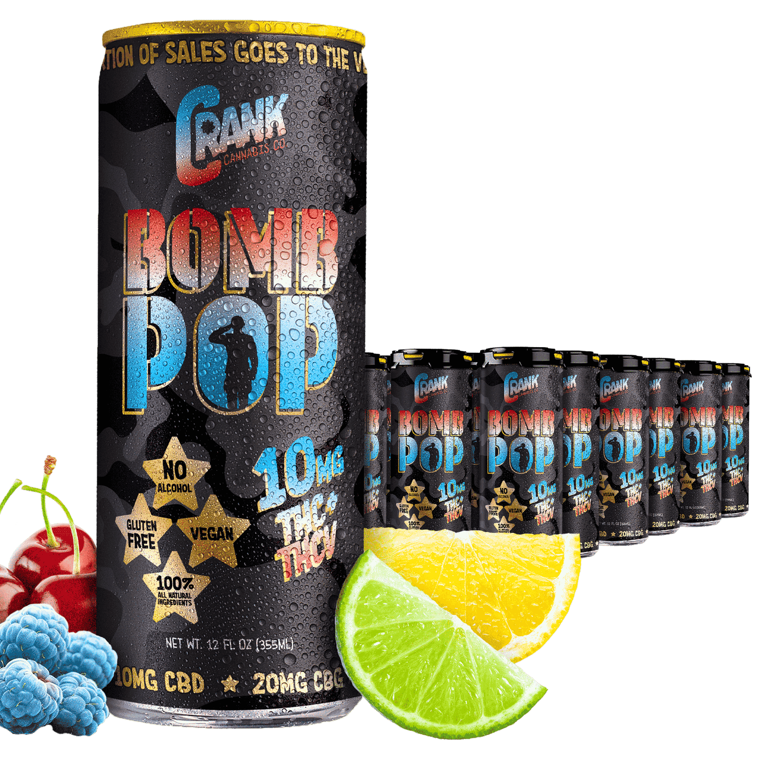 Crank Cannabis – High Potency THC Energy Drink – 10mg Delta 9 THC + THCV BOMB POP