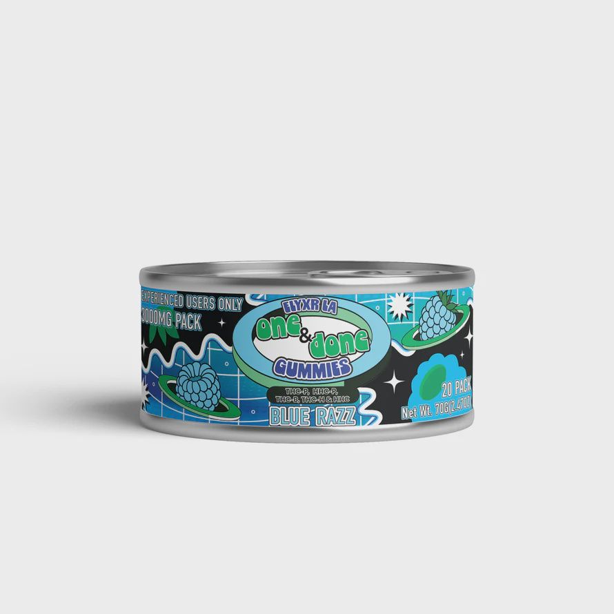 Elyxr One &amp; Done Gummies (THC-P, HHC-P, THC-B, THC-H, &amp; HHC) 3000mg Blue Razz