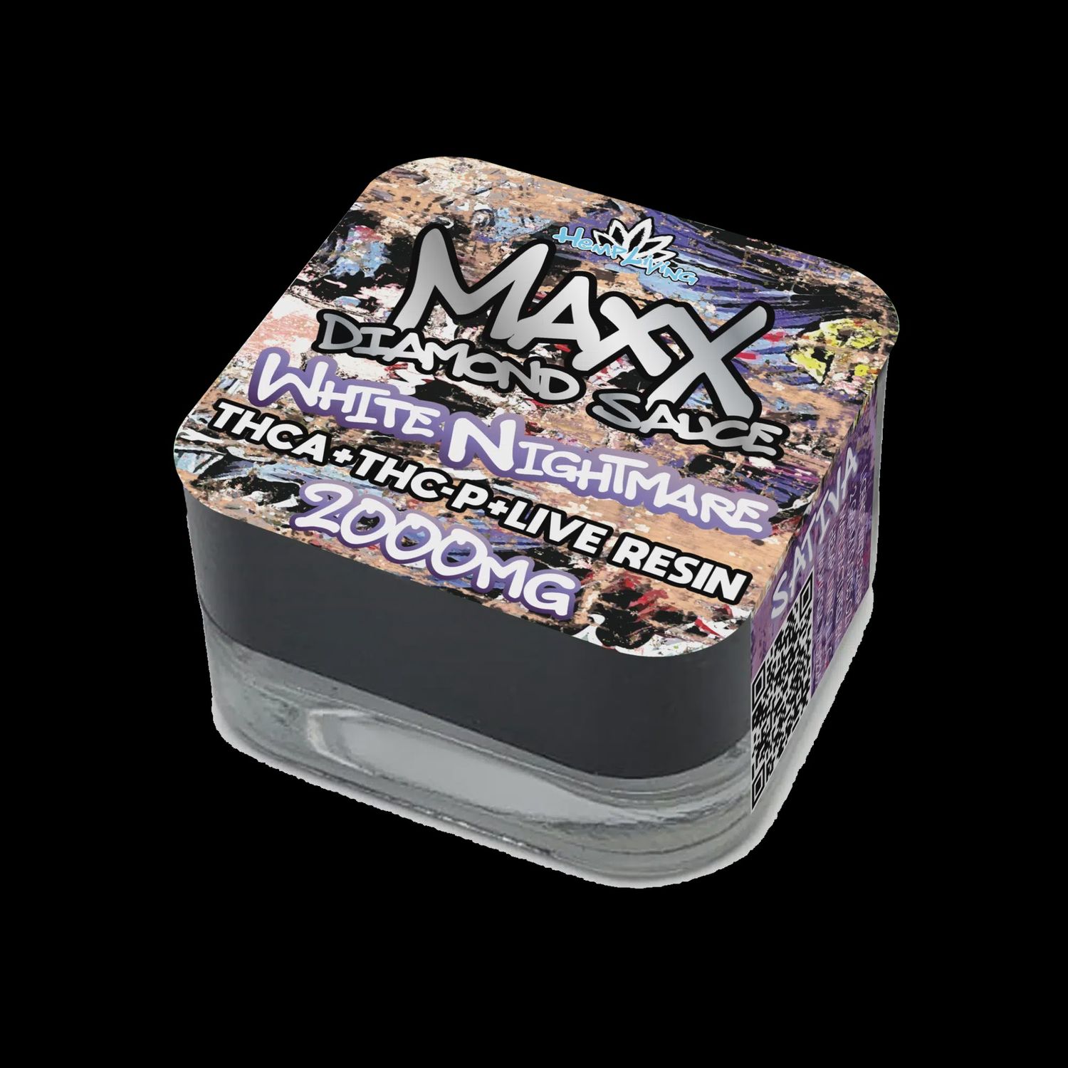 Hemp Living – Maxx – 2g Diamond Sauce w/ Live Resin – THCA + THC-P – White Nightmare