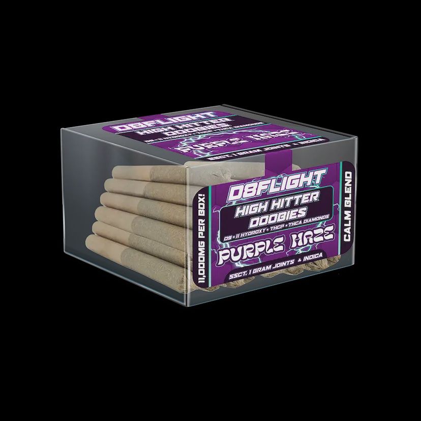 D8FLIGHT DOOBIES D9.11HYDROXY + THCP + THCA DIAMONDS 1GM JOINTS Purple Haze (5Ct)