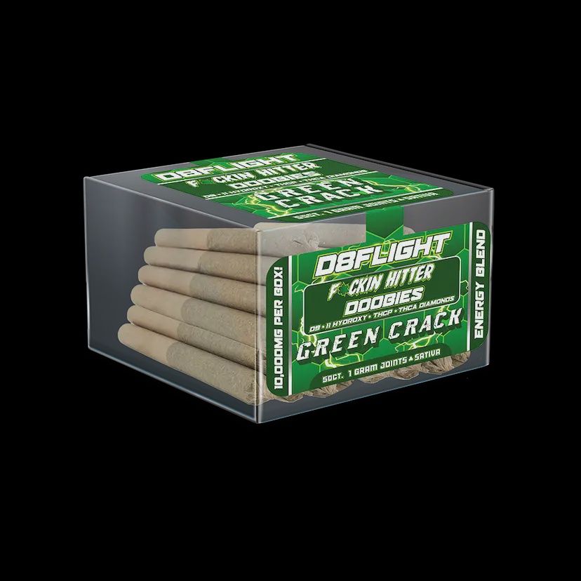 D8FLIGHT DOOBIES D9.11HYDROXY + THCP + THCA DIAMONDS 1GM JOINTS Green Crack (5Ct)