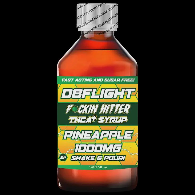 D8Flight THC Syrup – 1000mg, 120ml Bottle PINEAPPLE