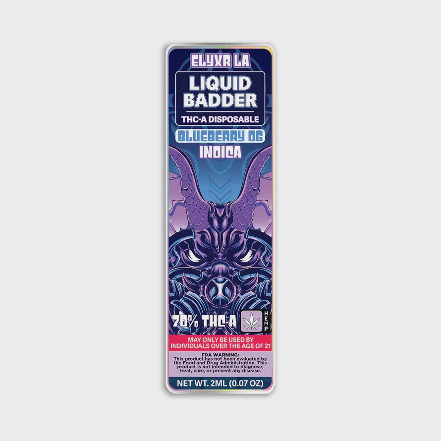 Elyxr Liquid Badder 70% THC-A Disposable 2 Grams (2000mg) Blueberry Og