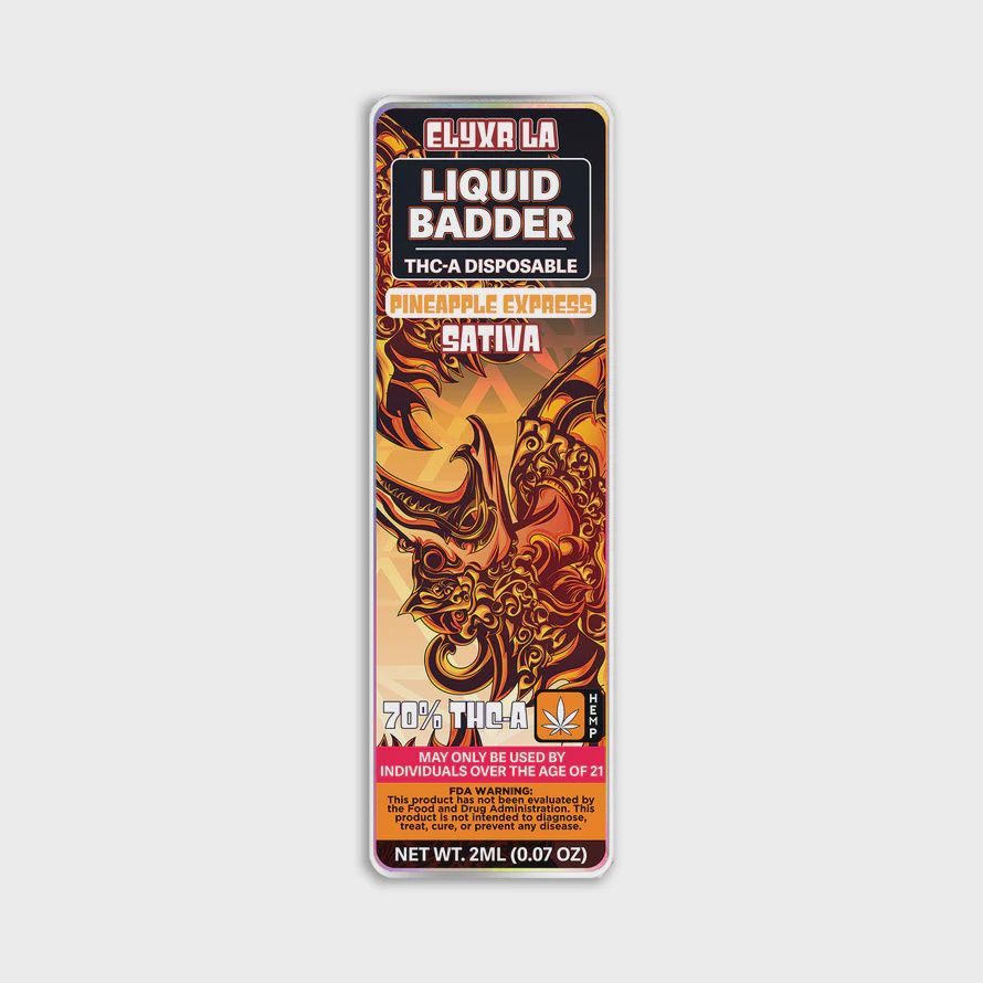 Elyxr Liquid Badder 70% THC-A Disposable 2 Grams (2000mg) Pineapple Express