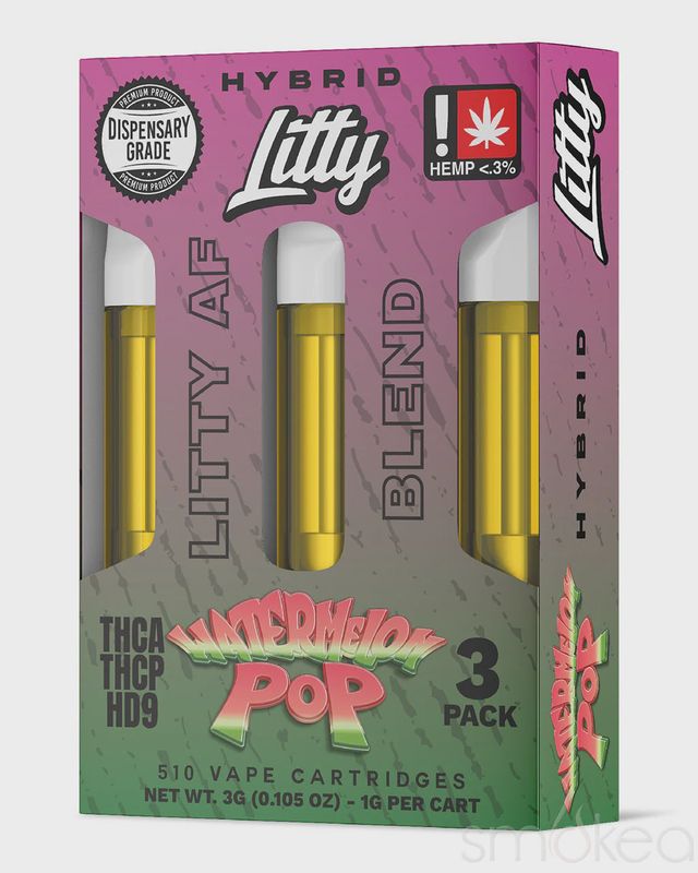 Litty AF Blend Vape Cartridges - Watermelon Pop (3-Pack