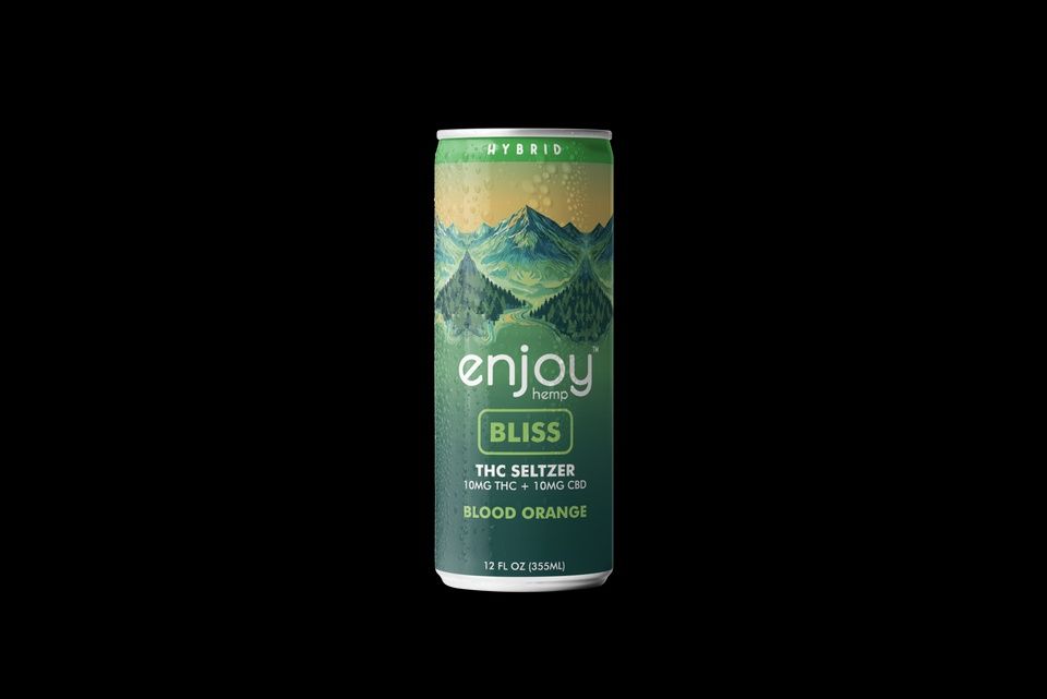 Enjoy Hemp 5mg THC + 5mg CBD Blood Orange Seltzer for Bliss (Hybrid) | Microdose
