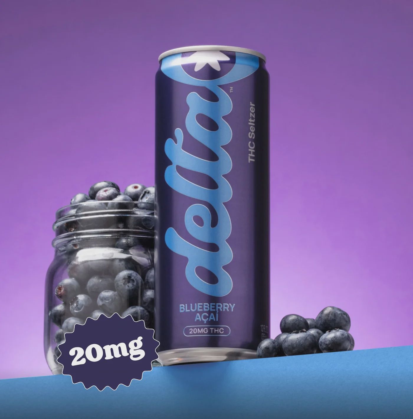 Drink Delta 20MG – BLUEBERRY ACAI Seltzer
