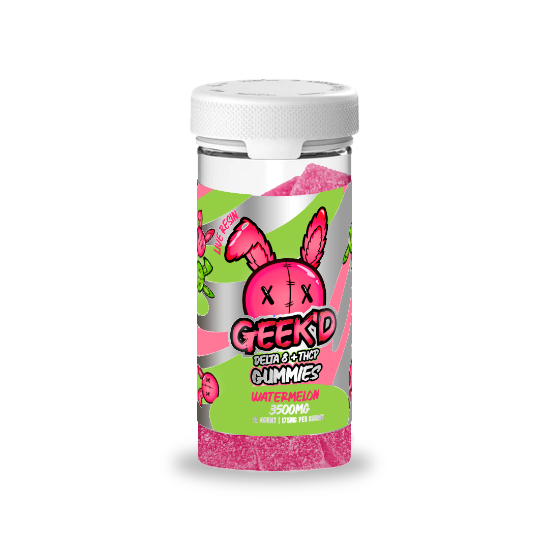 GEEK’D EXTRACTS – DELTA 8 + THCP GUMMIES – WATERMELON