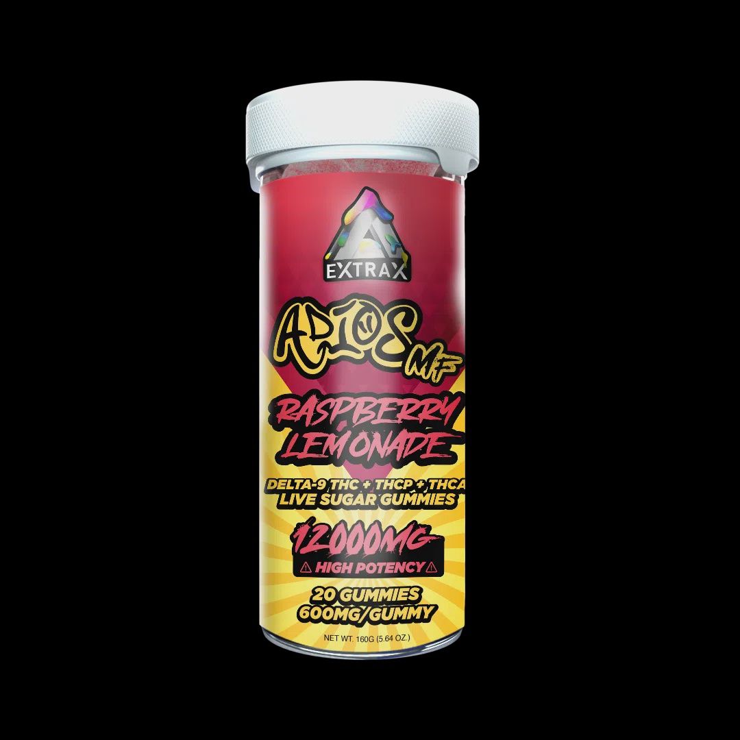 THCa Live Sugar 12000mg Gummies | Adios MF Raspberry Lemonade