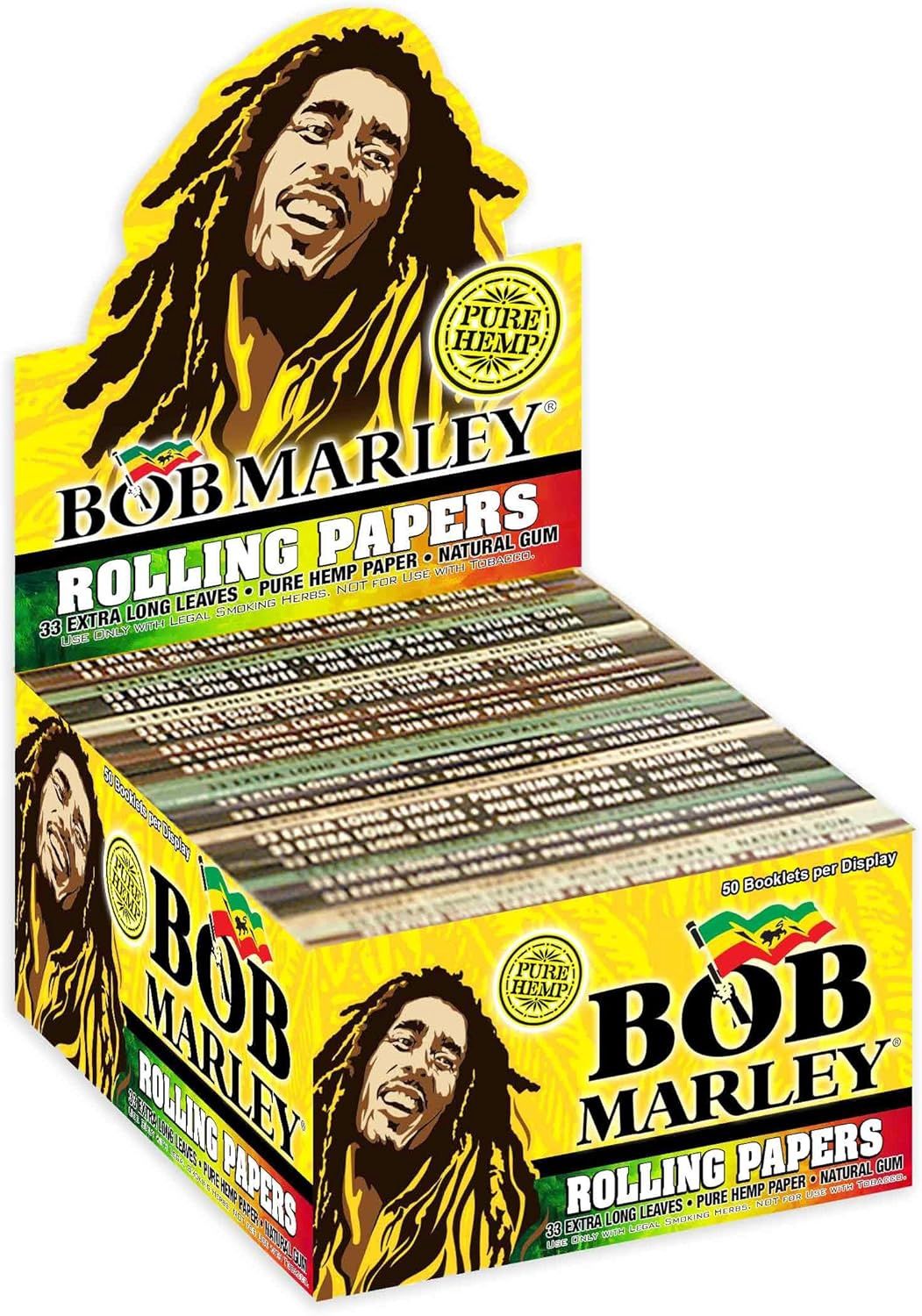 Bob Marley Rolling Paper - King Size (110mm) Cigarette Paper - (33 Leaves Per Book)