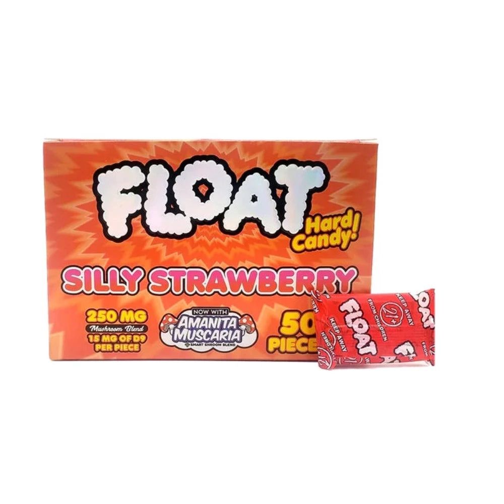 Float Amanita Muscaria &amp; D9 Hard Candy (250mg), FLAVOR: Silly Strawberry