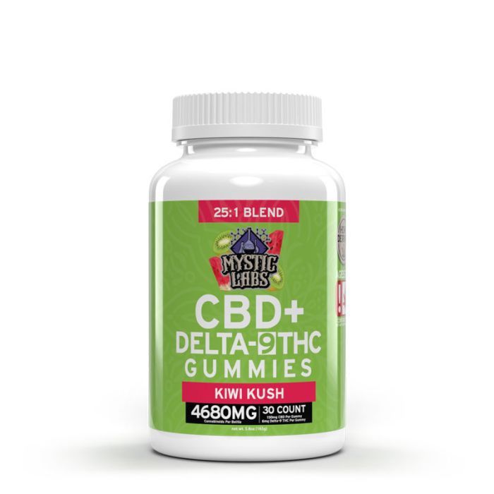 Mystic Labs 30ct CBD + Delta 9 Gummies Kiwi Kush
