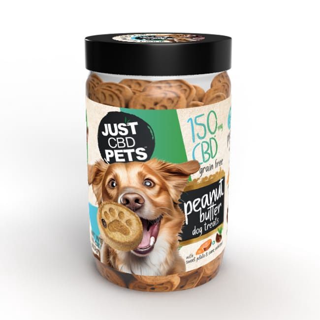 JustPets Organic CBD Dog Treats (150mg), FLAVOR: Peanut Butter