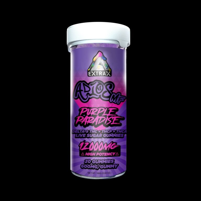 THCa Live Sugar 12000mg Gummies | Adios MF Purple Paradise