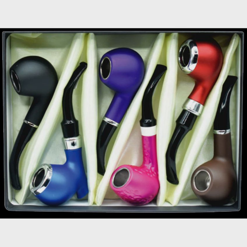 Metallic Hand Pipe Display - Assorted Colors